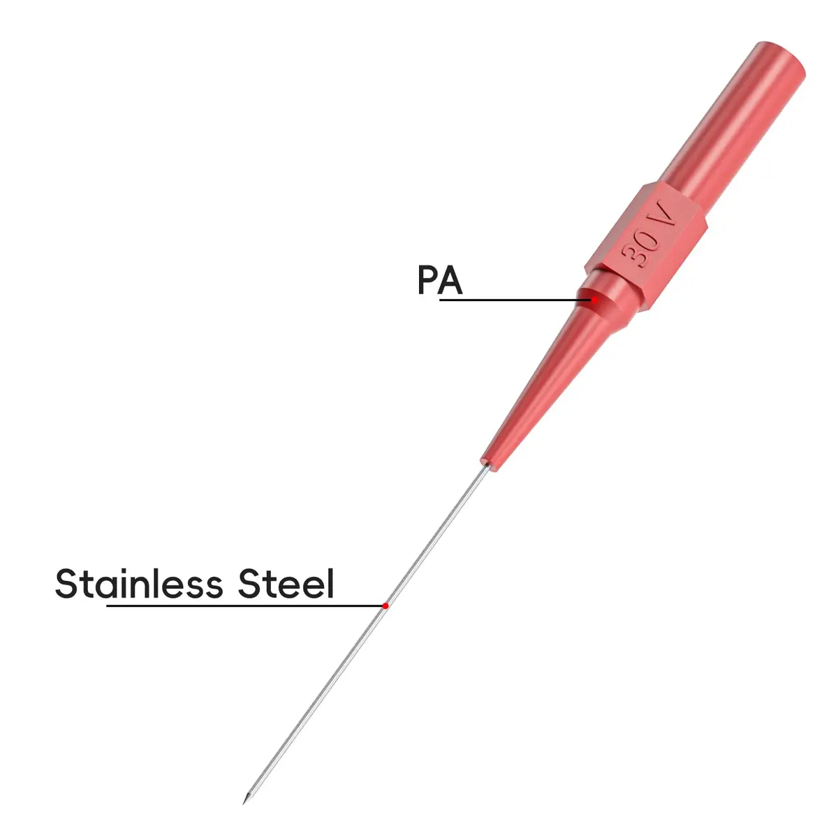Goupchn 0.7mm Long Version Test Probes Pins, Red & Black | Stainless Steel, 11.2cm, 10PCS - view 3