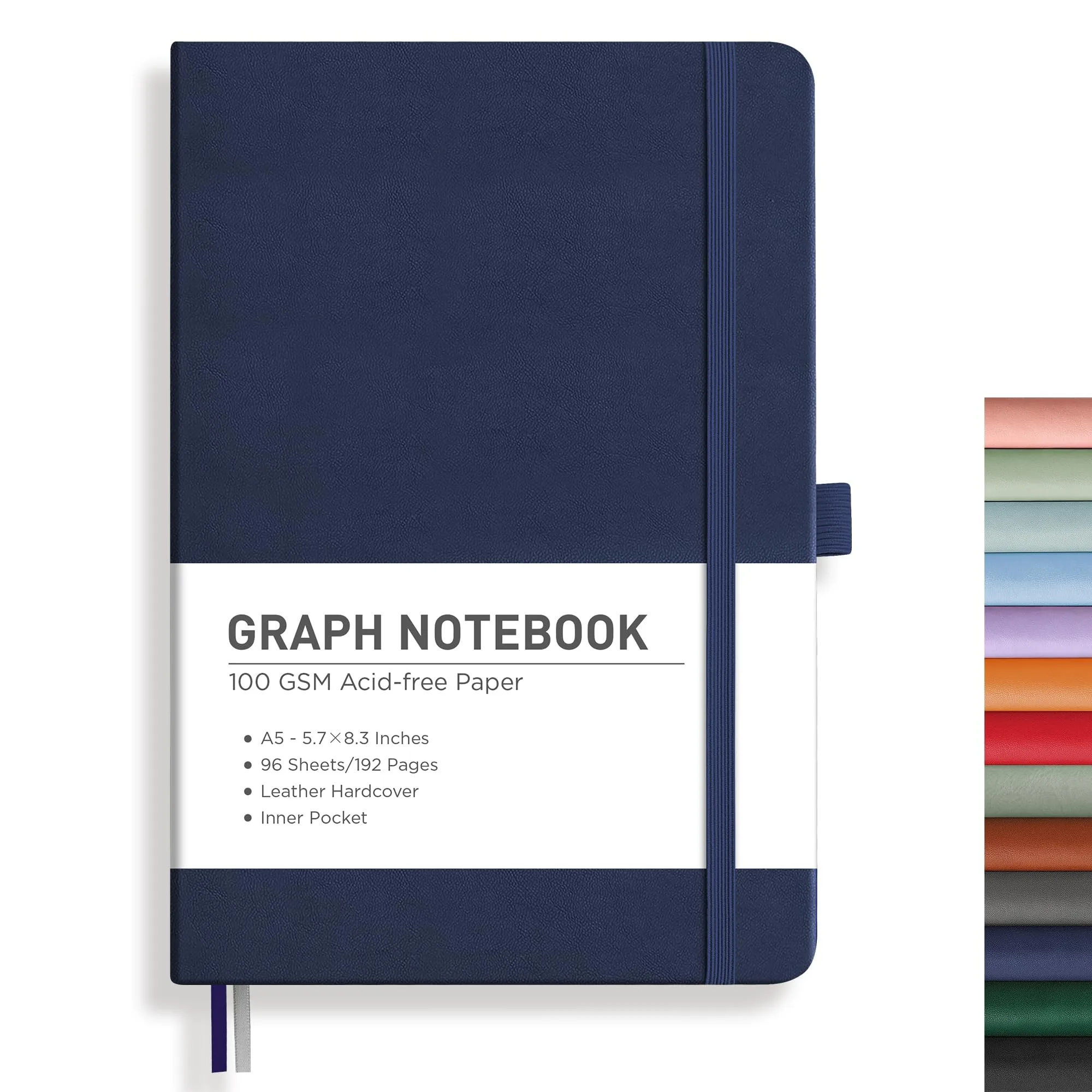 RETTACY Graph Grid Paper Notebook A5 (5.7'' x 8.3'') 192 Pages | Engineering Paper for Students - main product image
