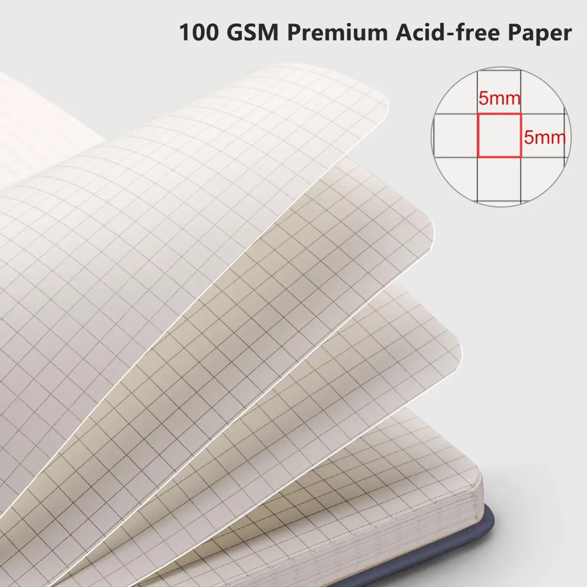 RETTACY Graph Grid Paper Notebook A5 (5.7'' x 8.3'') 192 Pages | Engineering Paper for Students - view 3