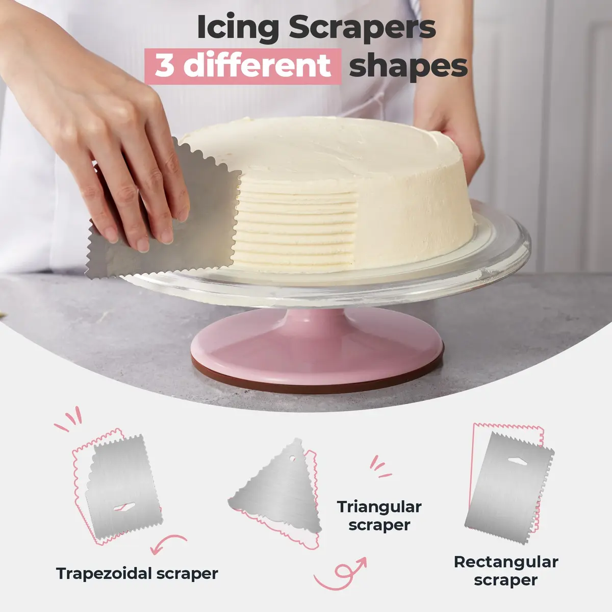 Kootek 12" Aluminum Cake Turntable Set for Decorating | Durable & Smooth Rotation (70-120 chars) - view 5