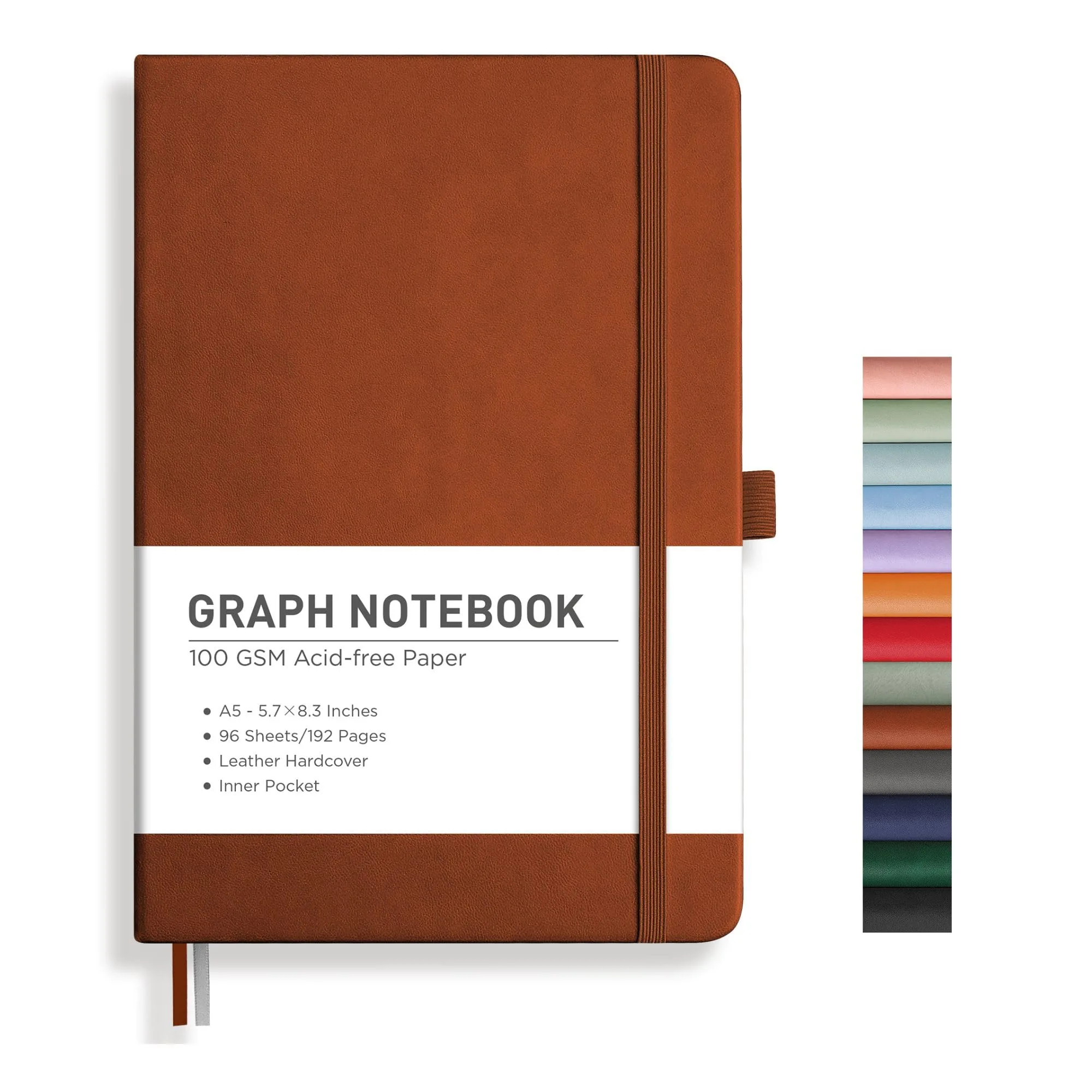 RETTACY Graph Grid Paper Notebook A5 (5.7'' x 8.3'') 192 Pages | USA Import for Students & Professionals - main product image