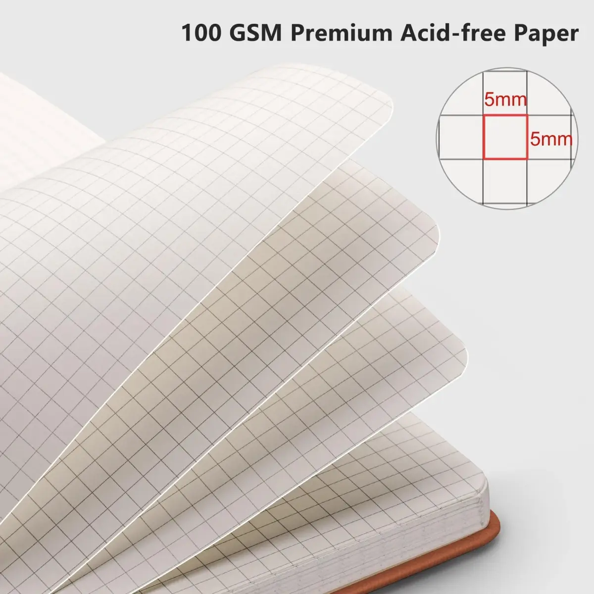 RETTACY Graph Grid Paper Notebook A5 (5.7'' x 8.3'') 192 Pages | USA Import for Students & Professionals - view 3