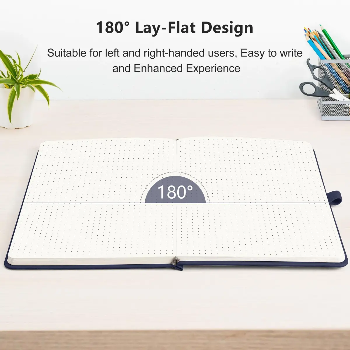 RETTACY Dotted Journal Notebook A5 Navy Blue 192 Pages | Smooth Acid-Free Paper for Bullet Journaling - view 6