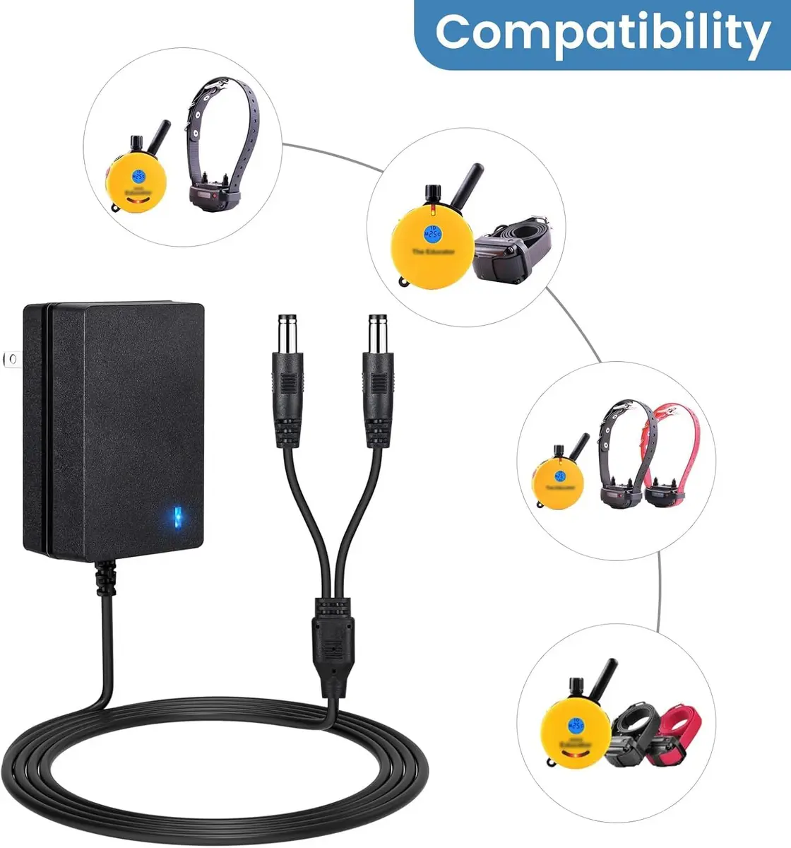 YEAOI E Collar Charger for Mini Educator 300 400 | Compatible with ET-300 ET-400 Collars - view 2