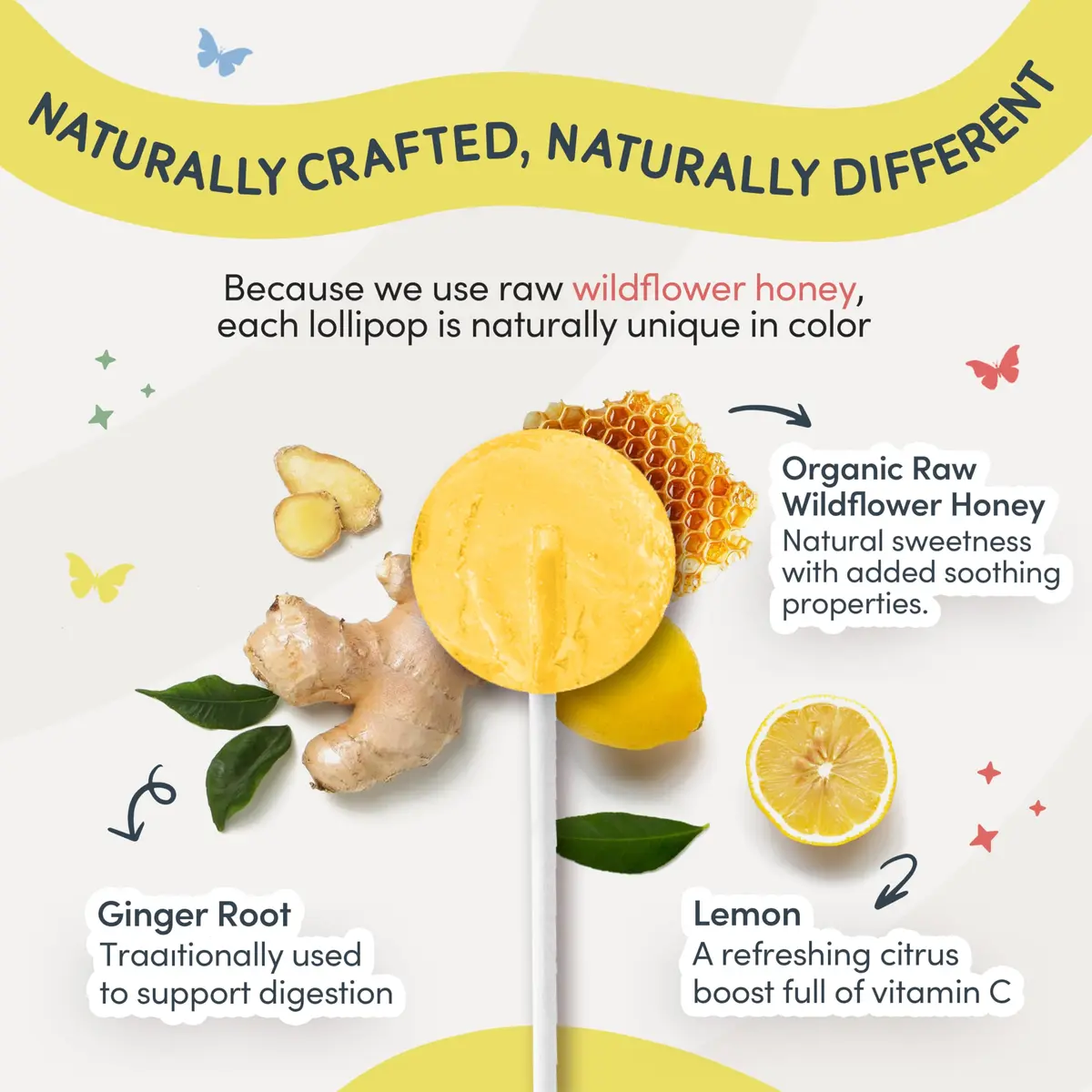 MommaBear Nausea & Motion Sickness Lollipops 5 Pack | Organic Ginger & Lemon Relief for Kids & Adults - view 2