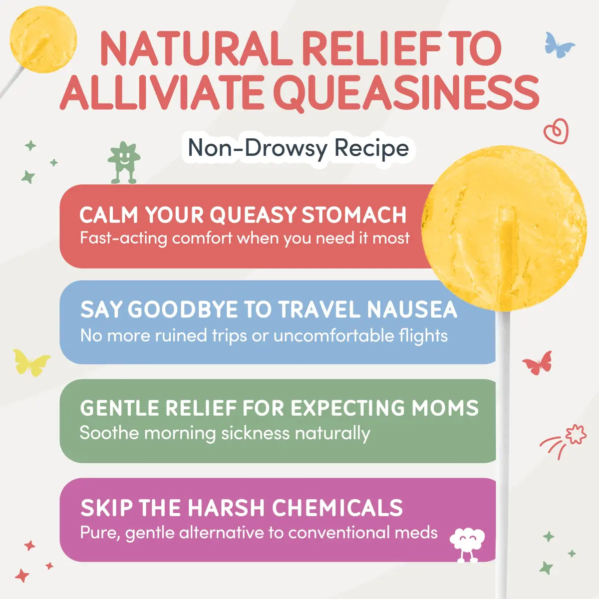 MommaBear Nausea & Motion Sickness Lollipops 5 Pack | Organic Ginger & Lemon Relief for Kids & Adults - view 4