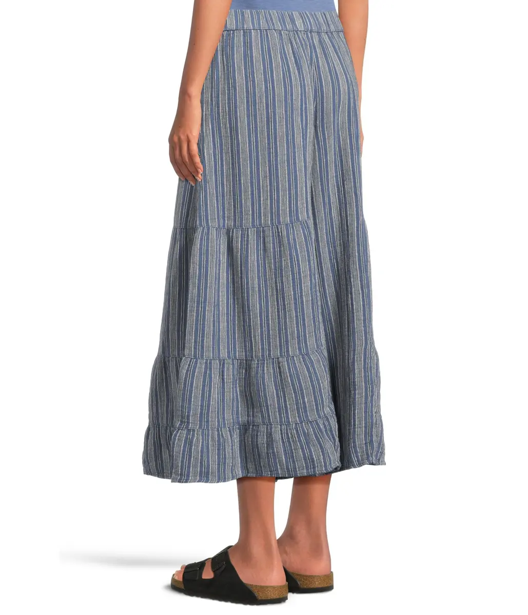 Toad&Co Tate Double Weave Palazzo Pants for Women - Hemp-Blend Construction - Encased Elasticized Waistband Kyanite Stripe MD (US 8-10) One Size | Relaxed Hemp-Blend Palazzo Pants - view 3
