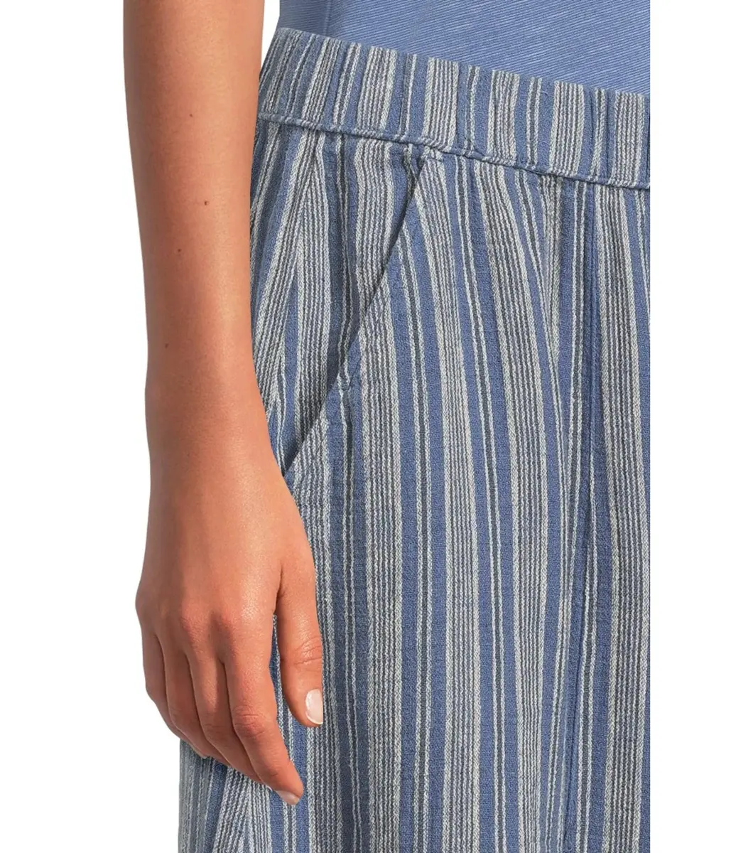 Toad&Co Tate Double Weave Palazzo Pants for Women - Hemp-Blend Construction - Encased Elasticized Waistband Kyanite Stripe MD (US 8-10) One Size | Relaxed Hemp-Blend Palazzo Pants - view 4
