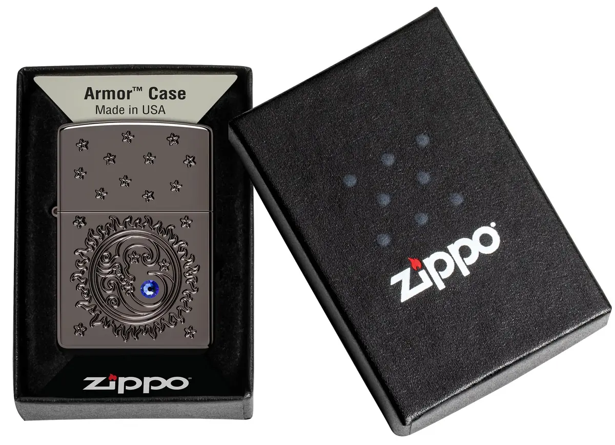 Zippo Ocean Crystal Black Ice Pocket Lighter | Windproof Metal Construction - view 6