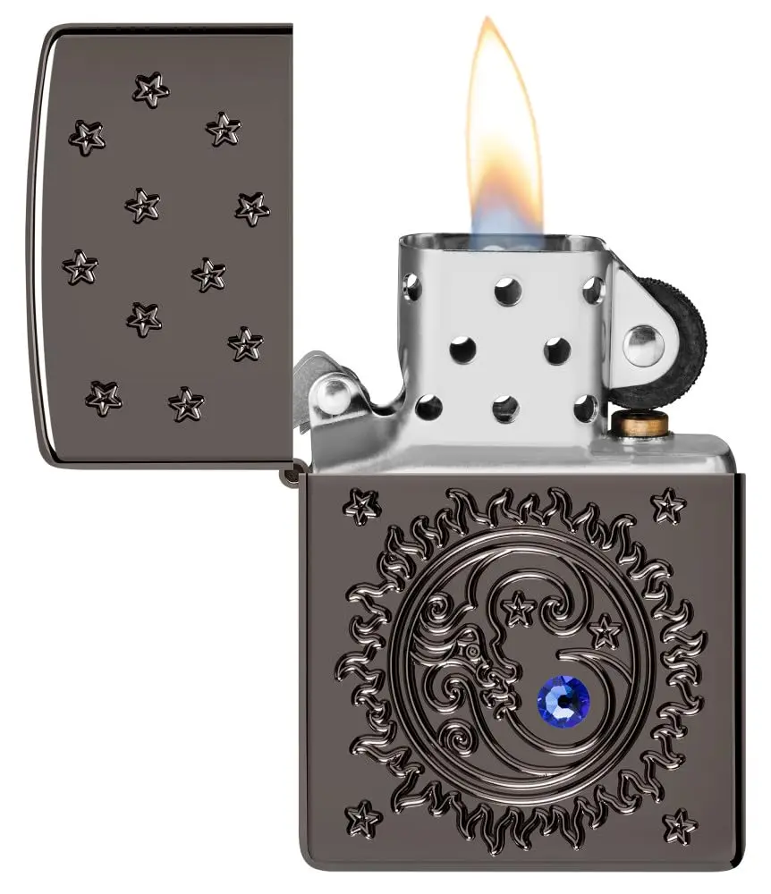 Zippo Ocean Crystal Black Ice Pocket Lighter | Windproof Metal Construction - view 3