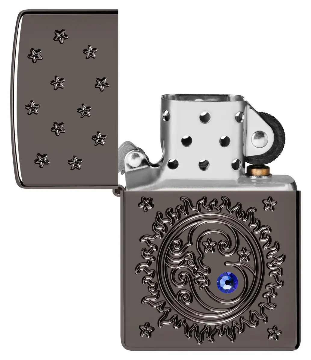Zippo Ocean Crystal Black Ice Pocket Lighter | Windproof Metal Construction - view 4