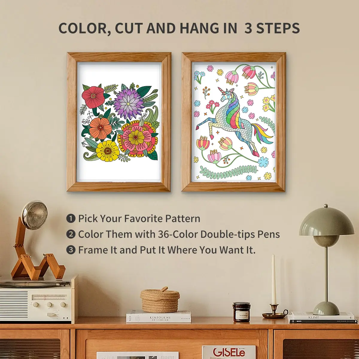 Jekohor Adult Coloring Book Set, 36 Markers, 30 Patterns | Vibrant Art Supplies for Relaxation & Creativity - view 6