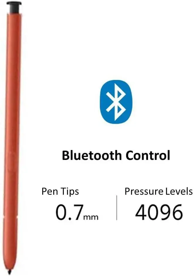 YJSK S Pen Replacement for Samsung Galaxy S22 Ultra 5G Stylus Pen with Bluetooth, 4096 Pressure Sensor, Air Command, 5 Tips (Red) - view 2
