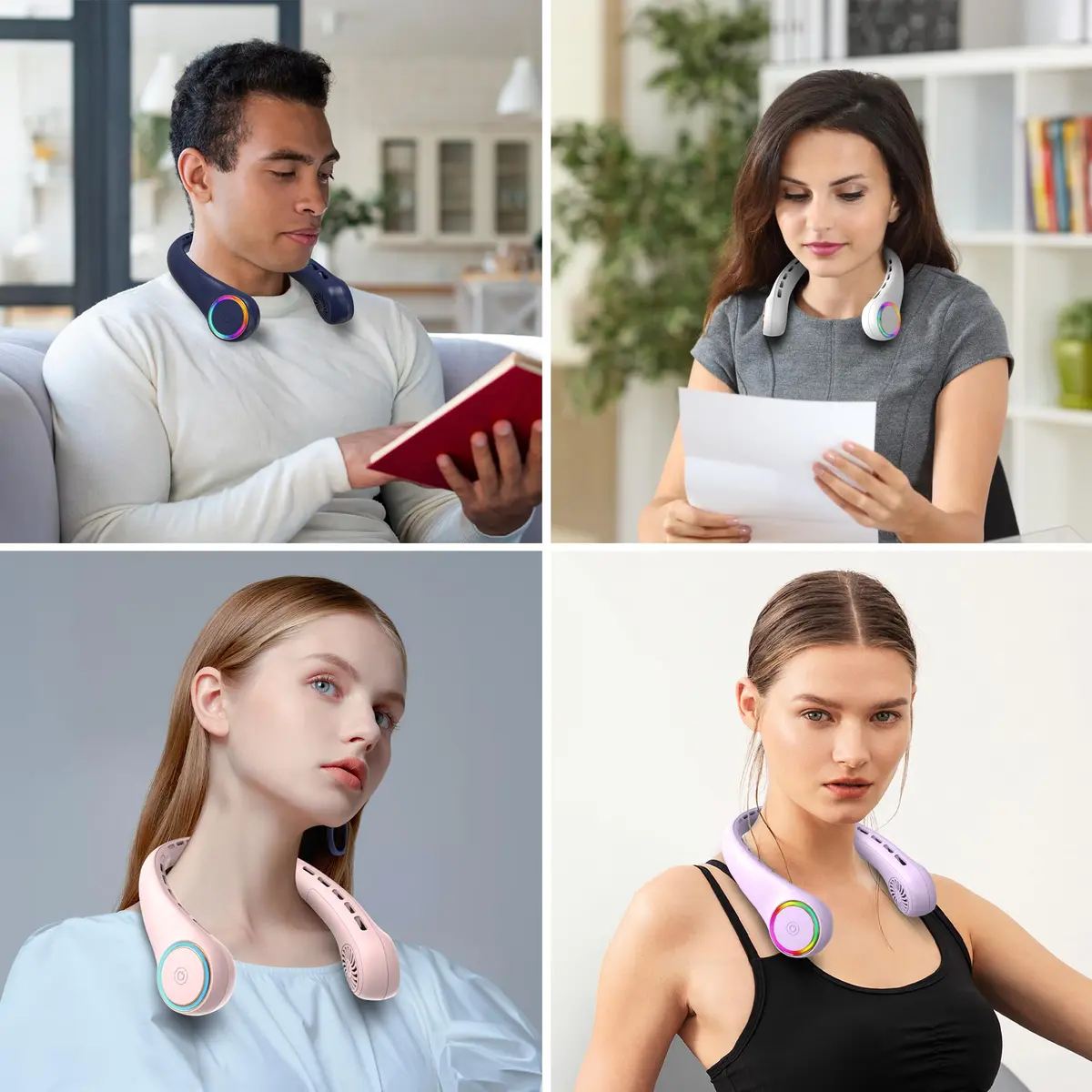 GULAKI Portable Neck Fan with 4000mAh Battery | Hands-Free Cooling for Summer - view 8