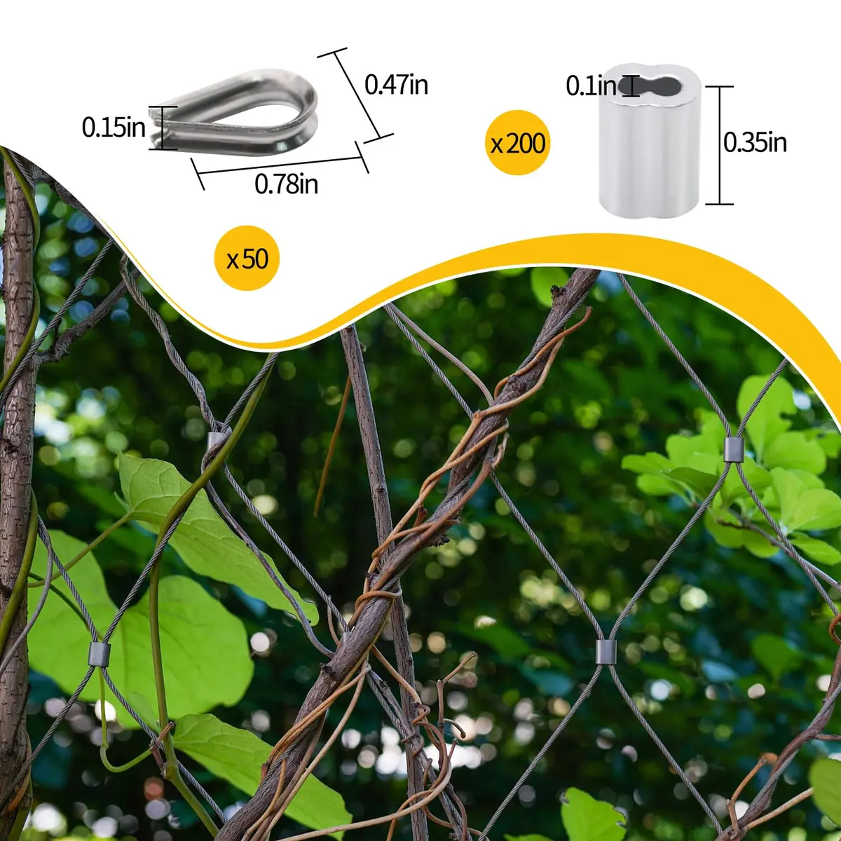 FGBNM 1/16" Wire Rope Kit with Turnbuckles & Eye Screws, 328ft (99.97m) Stainless Steel Cable - view 5