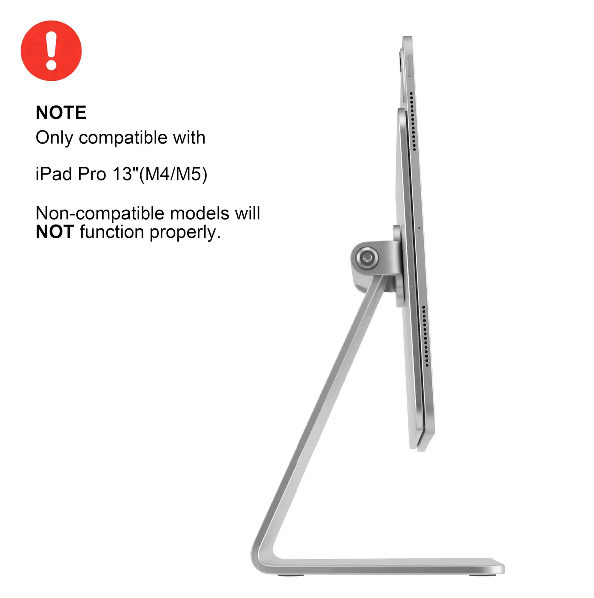 BongBingBoo Magnetic iPad Pro 13" Stand (M4&M5) Silver | Stable Aluminum Mount - view 3