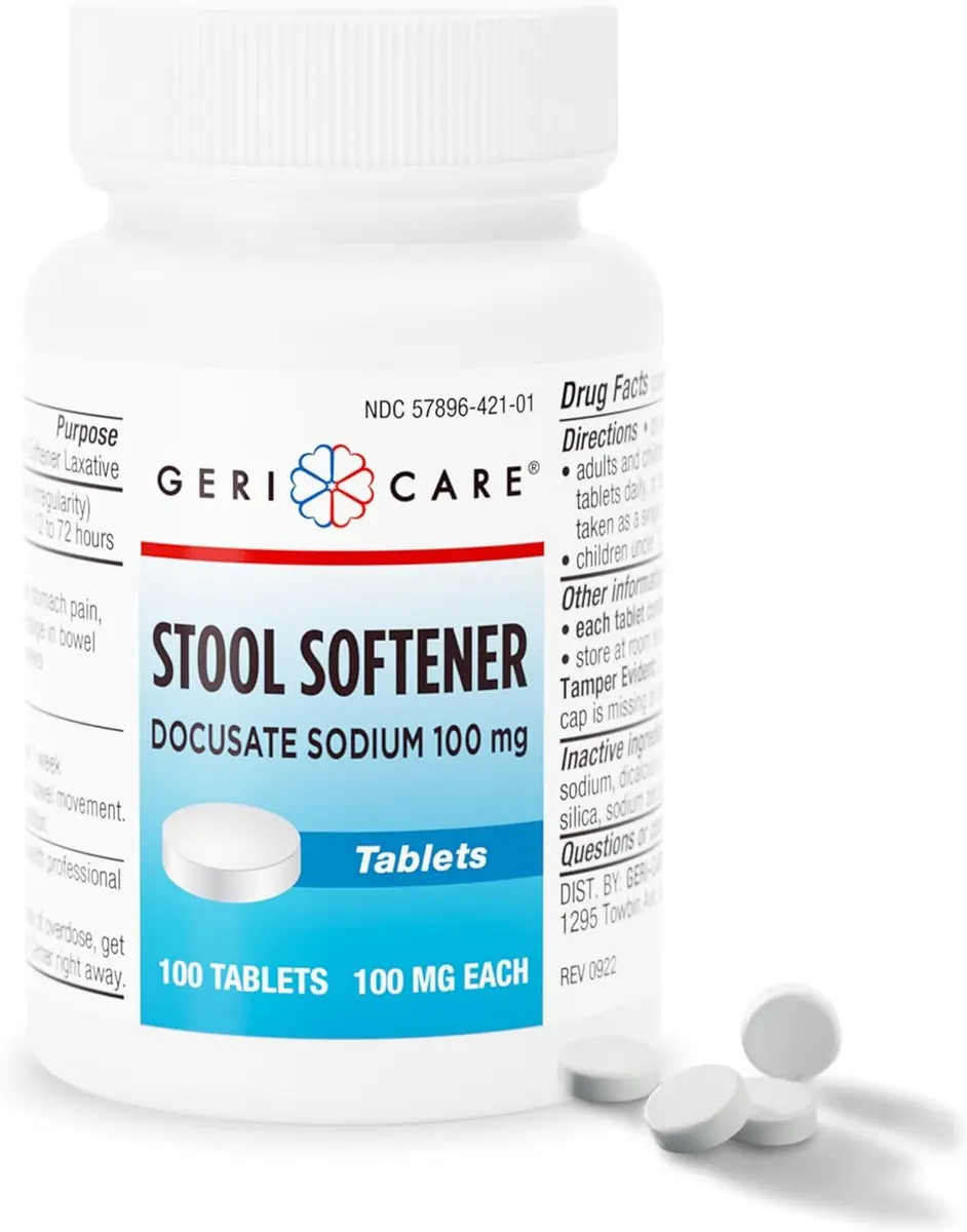 GeriCare Docusate Sodium Stool Softeners 100mg | Daily Relief for Women, Men & Elderly - view 2