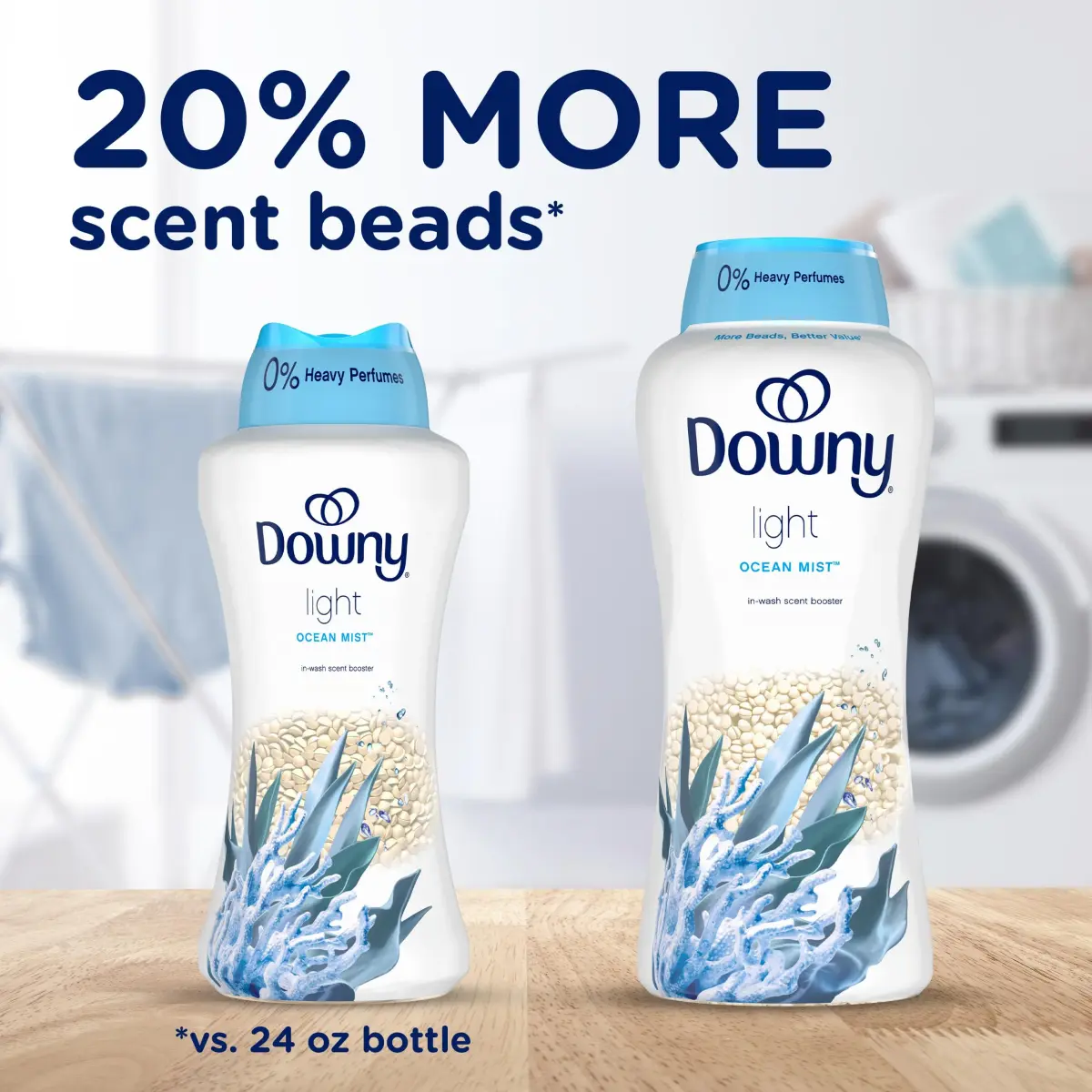 Downy Light Laundry Scent Booster Beads, Ocean Mist Scent, 30.1 OZ - view 2