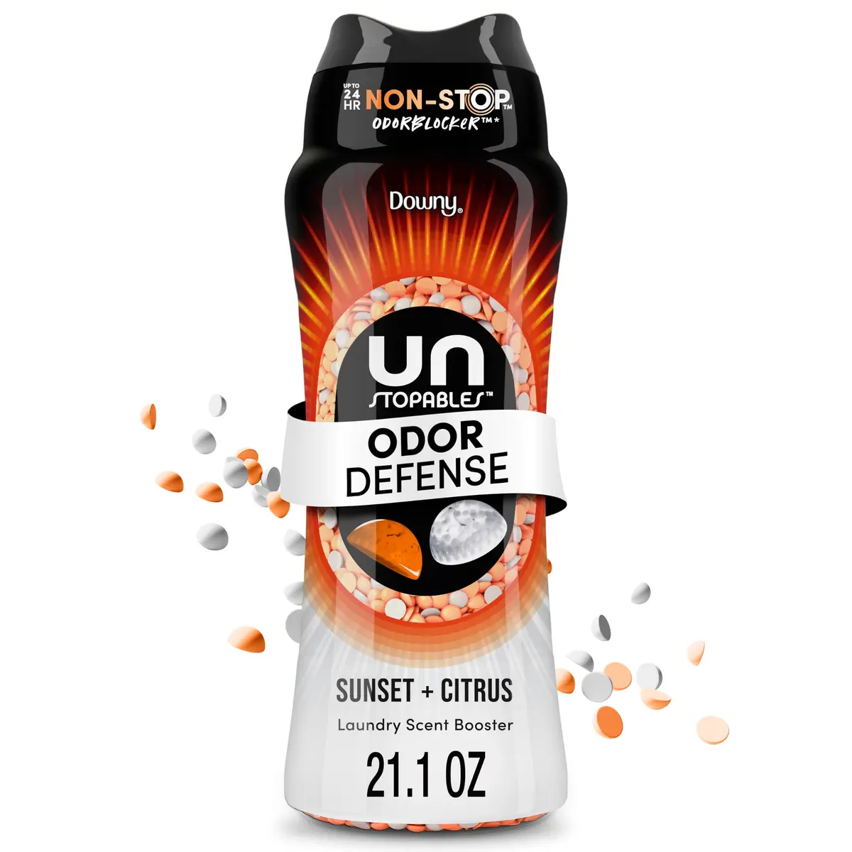 Downy Unstopables Fusions Odor Defense Laundry Beads 21.1 oz | Sunset + Citrus Scent for All Fabrics - main product image