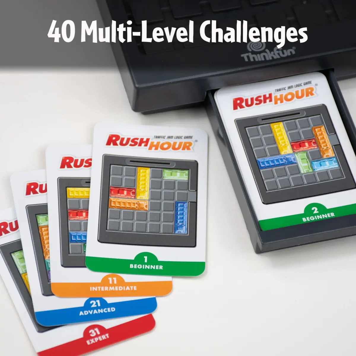 ThinkFun Rush Hour Logic Game with 40 Challenges | STEM Toy for Kids Age 8+ (22.5 cm x 23.5 cm x 6 cm) - view 3