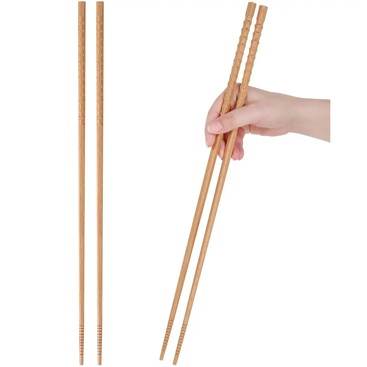 Donxote Extra Long Cooking Chopsticks 42cm (16.5 inches) | Double Anti-Slip Grip for Frying & Hotpot - main product image