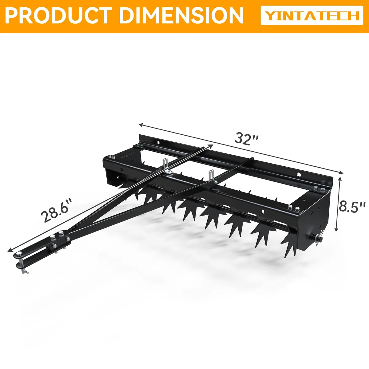YINTATECH 48" Tow-Behind Lawn Aerator with Universal Hitch | Soil Loosening & Oxygenation Tool for Lawn Care - view 7