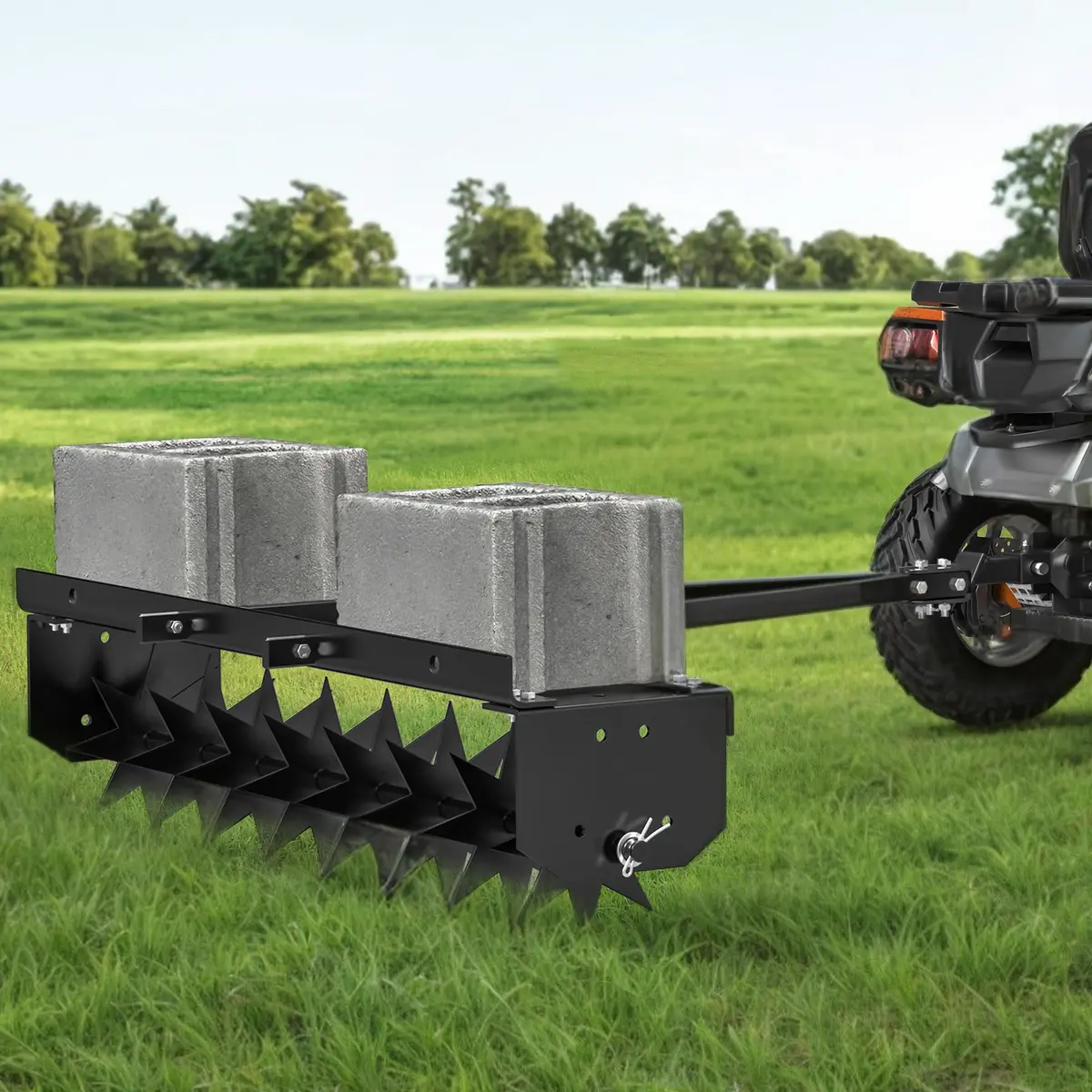 YINTATECH 48" Tow-Behind Lawn Aerator with Universal Hitch | Soil Loosening & Oxygenation Tool for Lawn Care - view 3