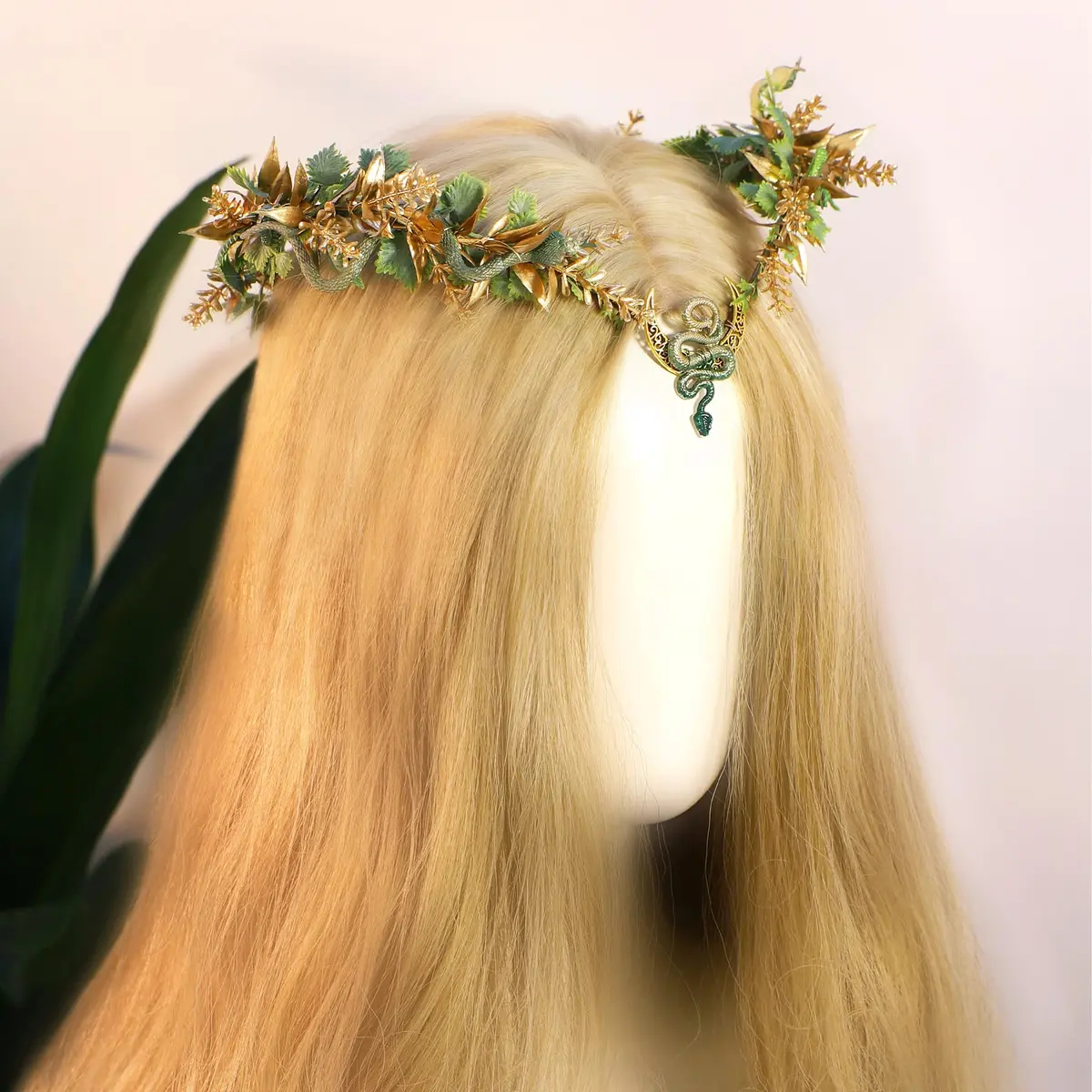 MOSTORY Medusa Fairy Flower Crown - Snake Elf Crown Floral Headband for Women, One Size | Woodland Renaissance Costume - view 3