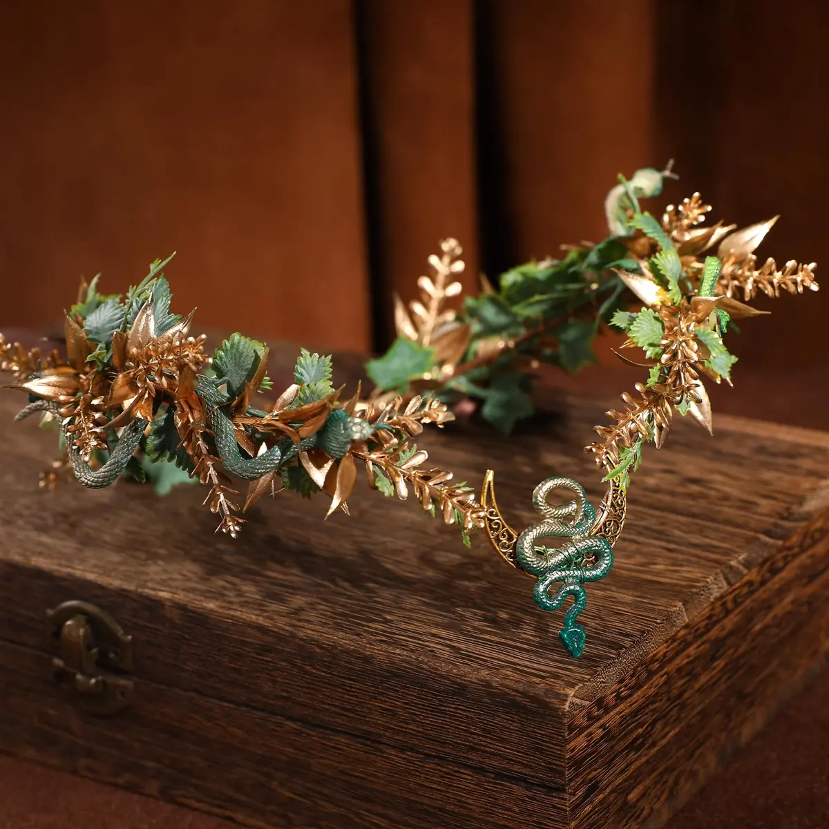 MOSTORY Medusa Fairy Flower Crown - Snake Elf Crown Floral Headband for Women, One Size | Woodland Renaissance Costume - view 4