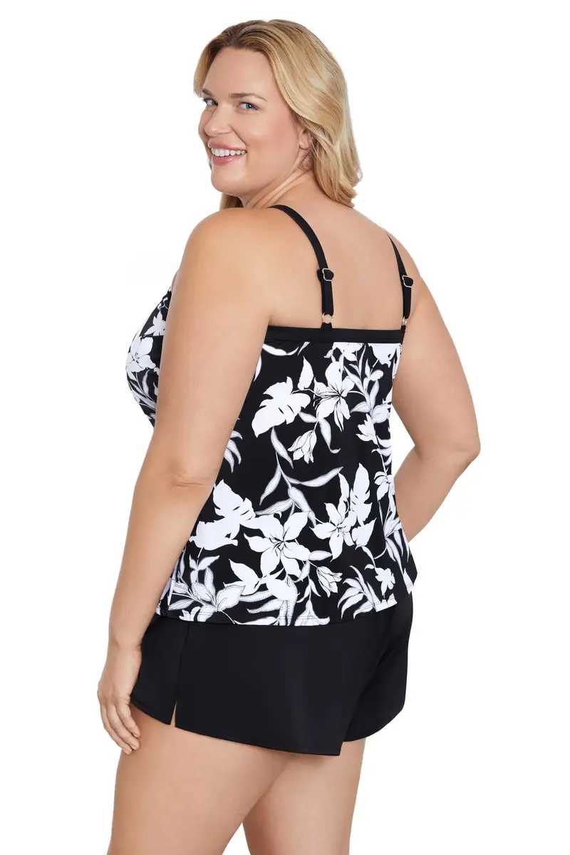 ShapeSolver Women's High Neck Tankini Top, Nightshade | Flattering Support & Tummy Control (70-120 chars) - view 2
