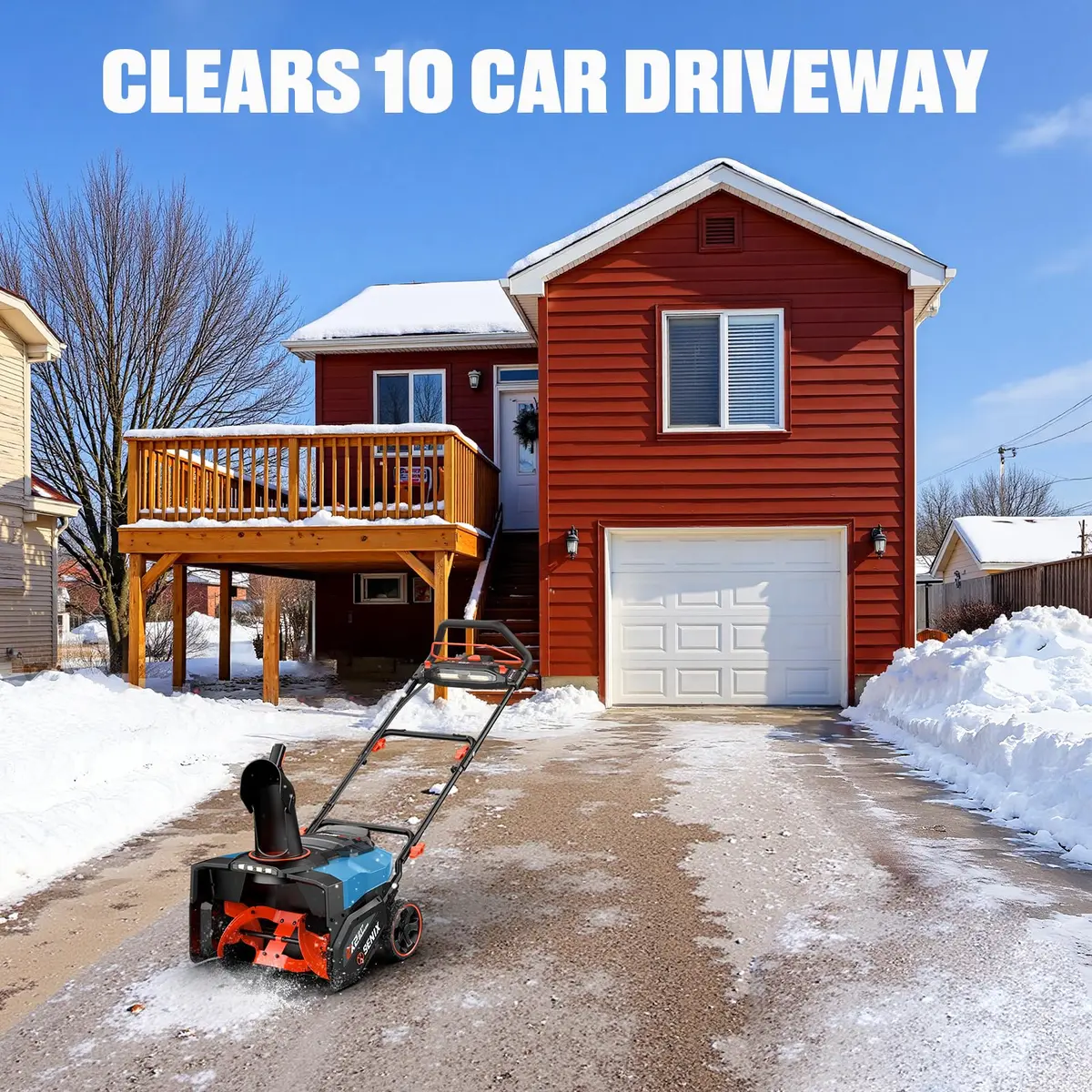 SENIX 40V 21-Inch Cordless Snow Blower with Variable-Speed Steel Auger | Efficient Snow Clearing - view 8