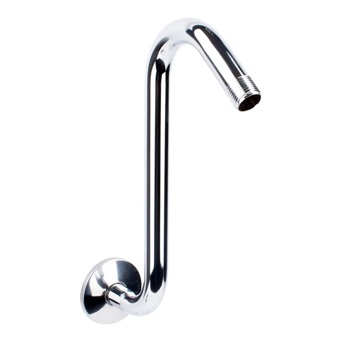 JS Jackson Supplies 10.5 Inch S-Shaped Shower Arm Extension with Flange | Chrome Finish - main product image