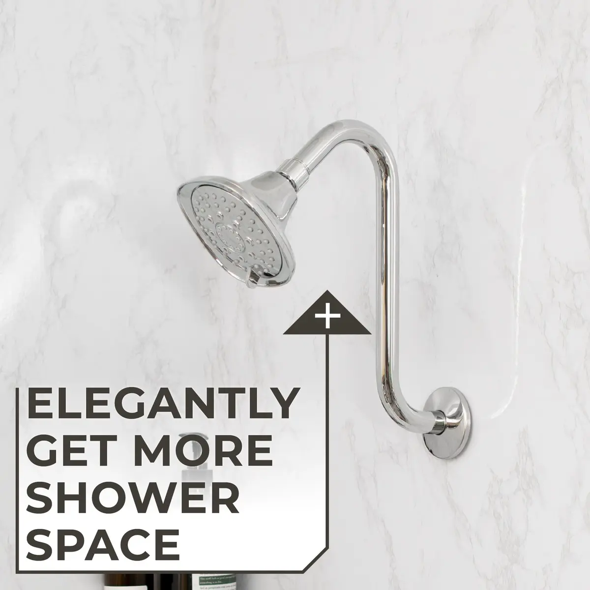 JS Jackson Supplies 10.5 Inch S-Shaped Shower Arm Extension with Flange | Chrome Finish - view 7