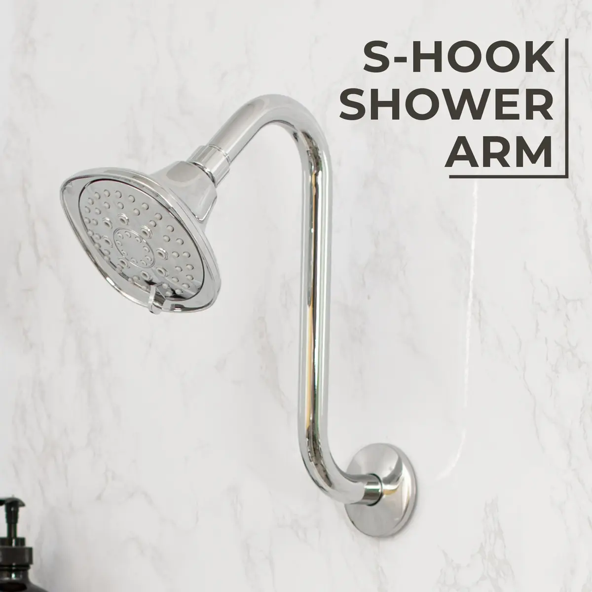JS Jackson Supplies 10.5 Inch S-Shaped Shower Arm Extension with Flange | Chrome Finish - view 2