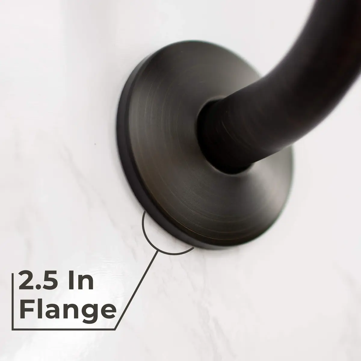 JS Jackson Supplies Shower Head Extension Arm with Flange, 10.5 Inch High-Rise Curved S Shape, Stainless Steel, Oil Rubbed Bronze Finish - view 6