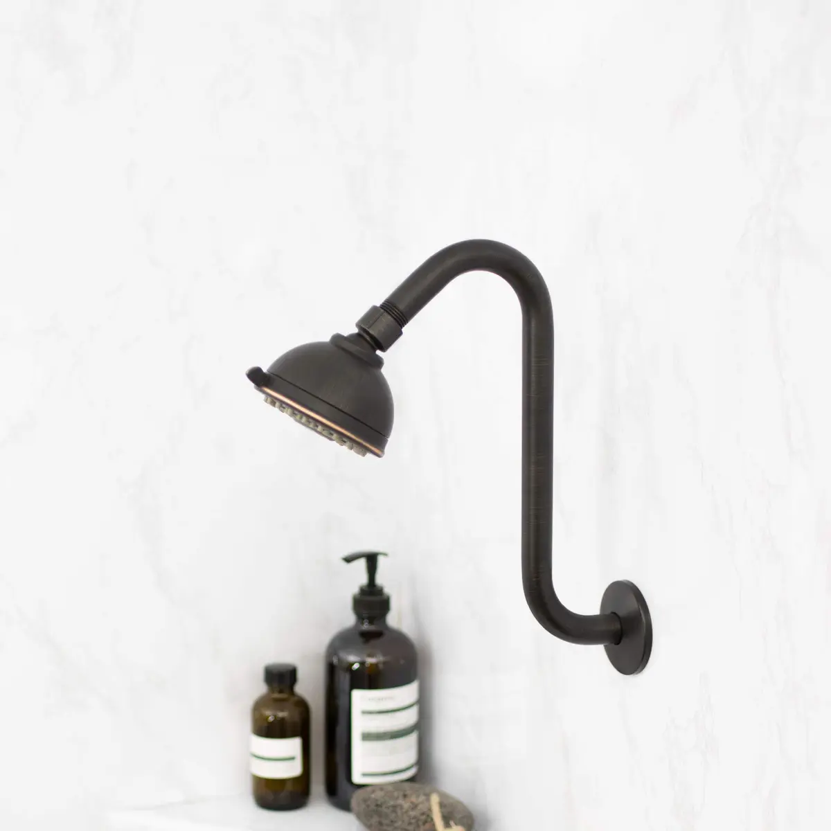 JS Jackson Supplies Shower Head Extension Arm with Flange, 10.5 Inch High-Rise Curved S Shape, Stainless Steel, Oil Rubbed Bronze Finish - view 9