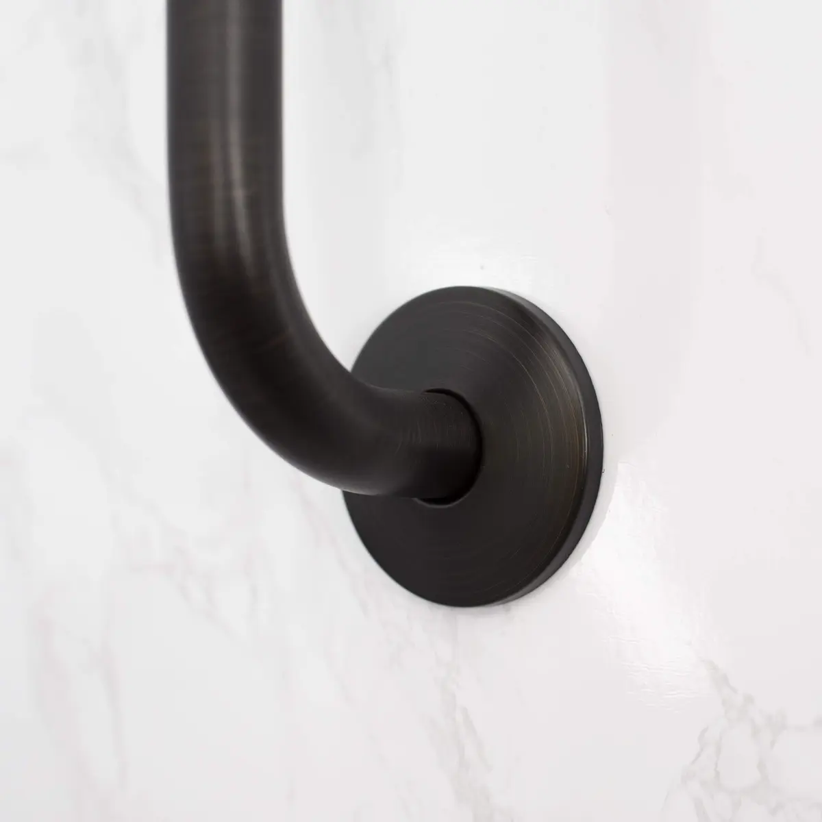 JS Jackson Supplies Shower Head Extension Arm with Flange, 10.5 Inch High-Rise Curved S Shape, Stainless Steel, Oil Rubbed Bronze Finish - view 3