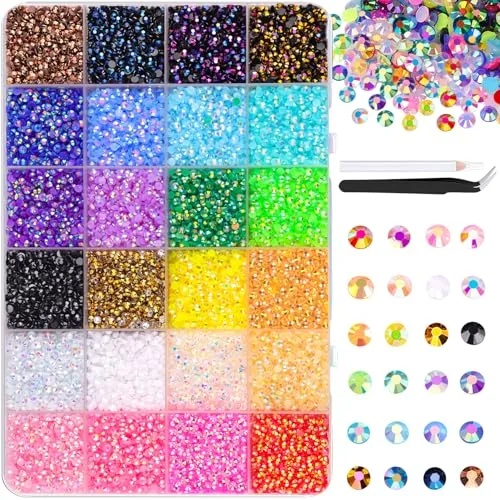 TINKRSTUFF Jelly Multicolored Resin Rhinestones 34000pcs 3mm | Craft Bead for DIY Decor - main product image