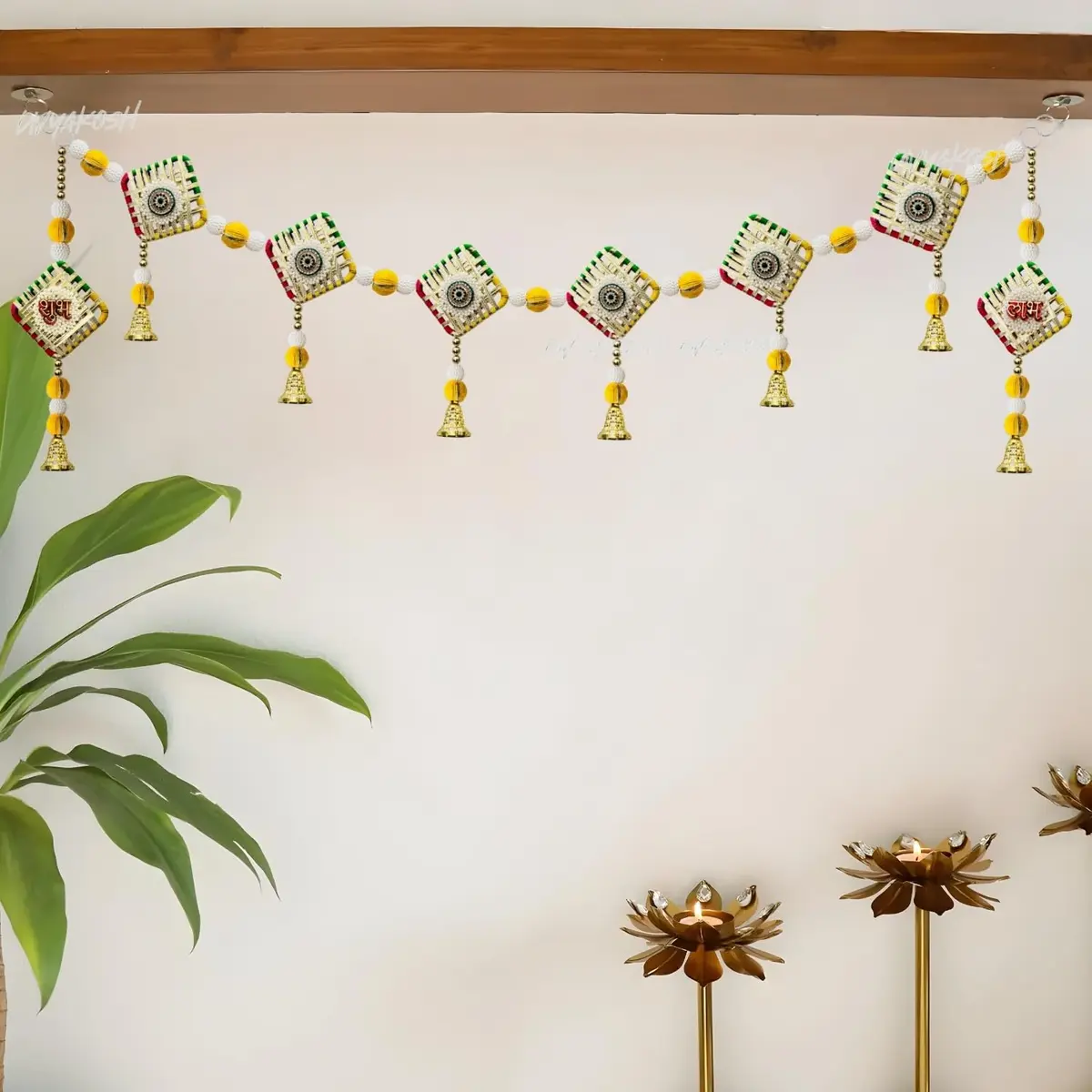 Divyakosh Multicolor Toran/Bandanwar with Side Hanging, 96.5 cm (38 Inch) | Authentic Indian Artisan Craftsmanship - view 6