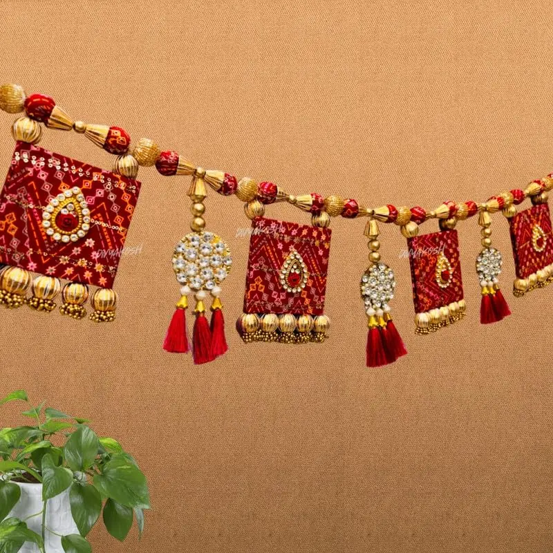 Divyakosh Traditional Door Toran Hanging 96.5 cm (38 Inch) | Multicolor Fabric Festival Welcome - main product image