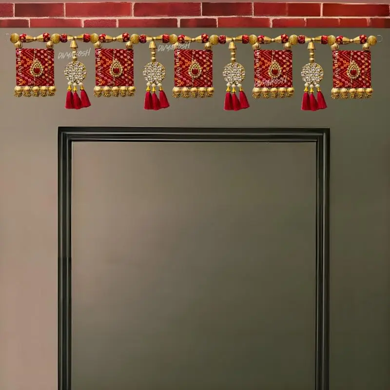 Divyakosh Traditional Door Toran Hanging 96.5 cm (38 Inch) | Multicolor Fabric Festival Welcome - view 4
