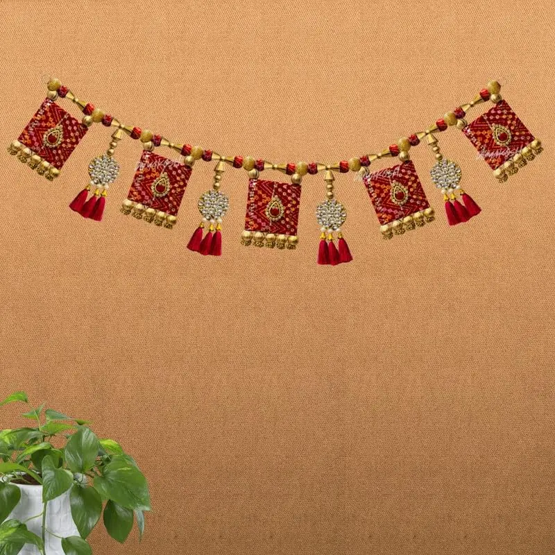 Divyakosh Traditional Door Toran Hanging 96.5 cm (38 Inch) | Multicolor Fabric Festival Welcome - view 5