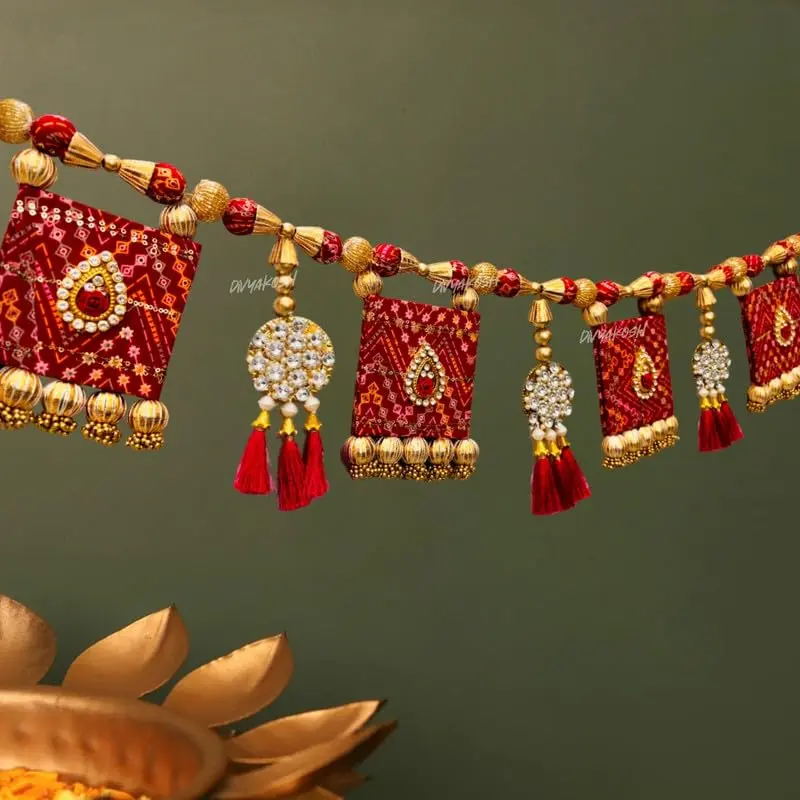 Divyakosh Traditional Door Toran Hanging 96.5 cm (38 Inch) | Multicolor Fabric Festival Welcome - view 8