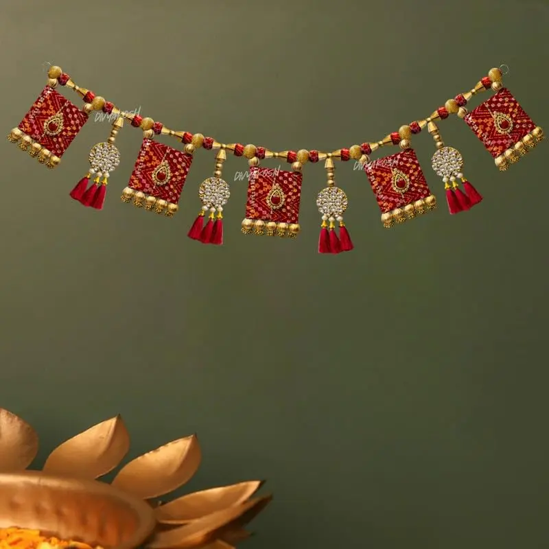 Divyakosh Traditional Door Toran Hanging 96.5 cm (38 Inch) | Multicolor Fabric Festival Welcome - view 9