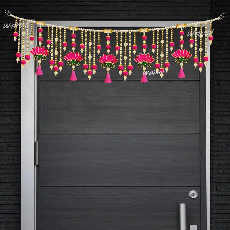 Divyakosh Lotus Toran Door Hanging 97 cm (38 Inch) | Authentic Indian Artisan Craftsmanship - view 8