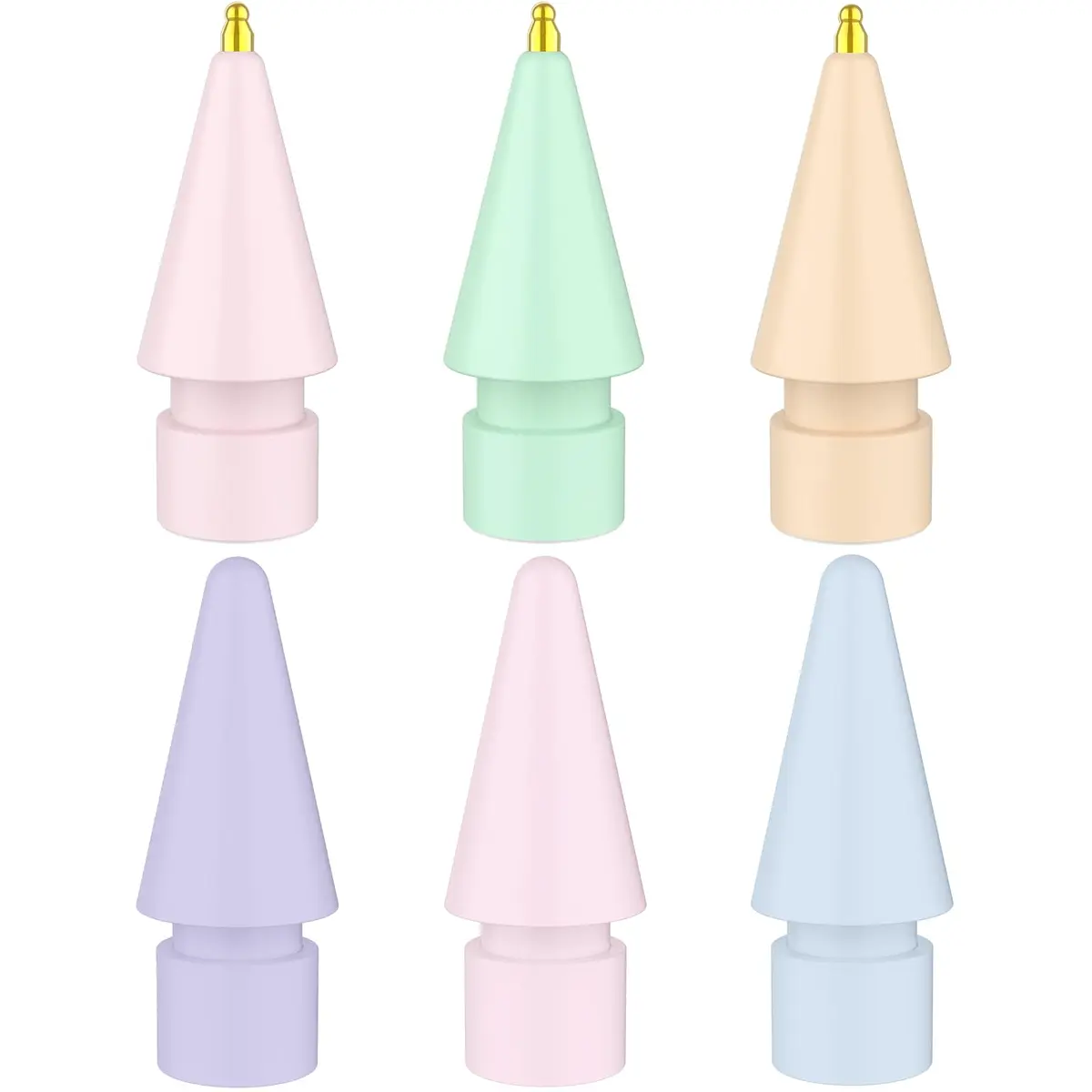 FAFALITHIC Gourd-Shaped Fine Point Replacement Tips for Apple Pencil 6-Pack | Sensitive & Smooth Writing - main product image