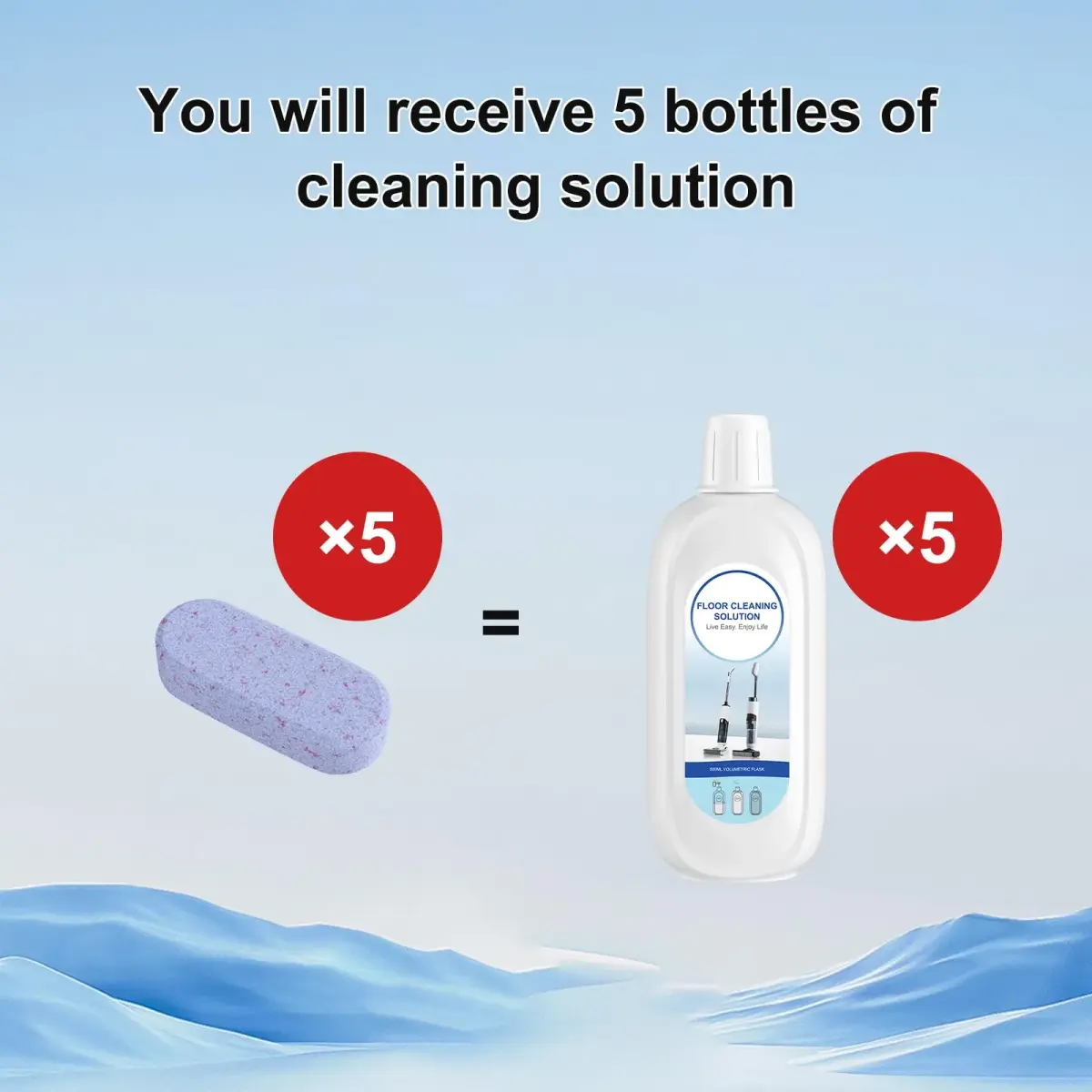 Nukisa Floor Cleaner Concentrate Blocks 500ml Per Bottle (Pack of 5) | Eco-Friendly Cleaning Agent for All Robot Vacuums - view 5