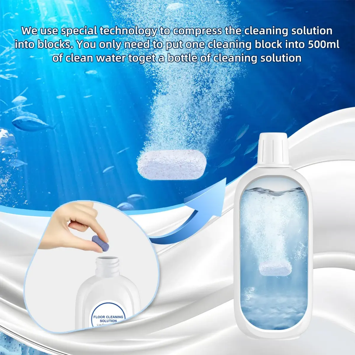 Nukisa Floor Cleaner Concentrate Blocks 500ml Per Bottle (Pack of 5) | Eco-Friendly Cleaning Agent for All Robot Vacuums - view 2