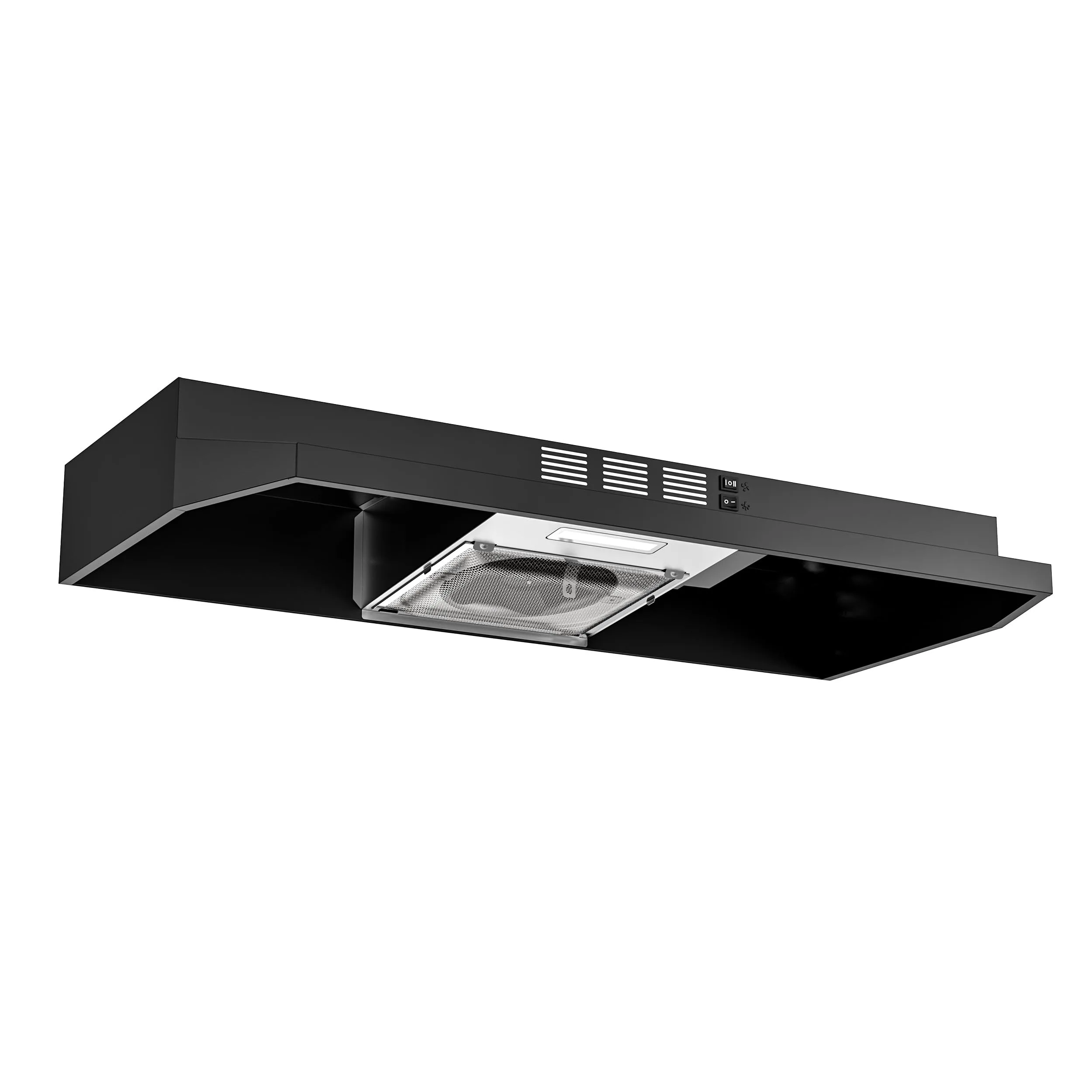 FIREGAS 36 Inch Under Cabinet Range Hood - Black Painted Stainless Steel, 300 CFM, 2-Speed, Convertible Duct/Ductless - main product image