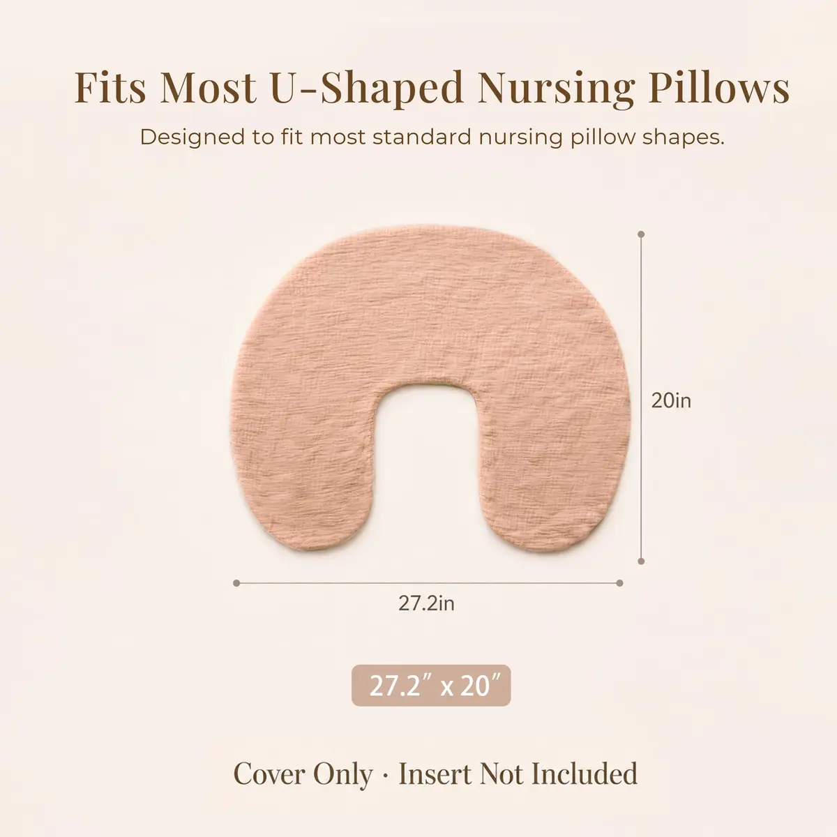 Konssy 2-Pack Muslin Nursing Pillow Covers 63.5cm x 45.7cm | Soft Cotton Slipcovers for Baby - view 4